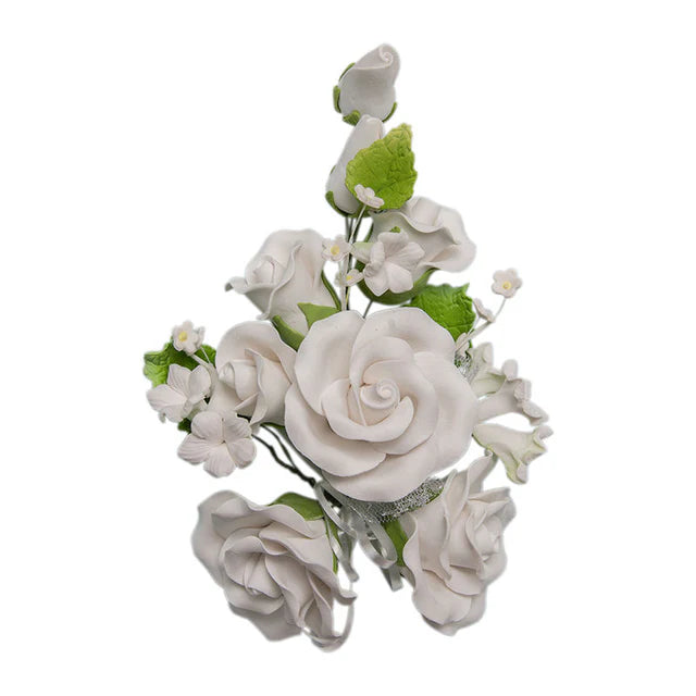 Redman Gum Paste Flower Rose White (L) - 14X21 Cm