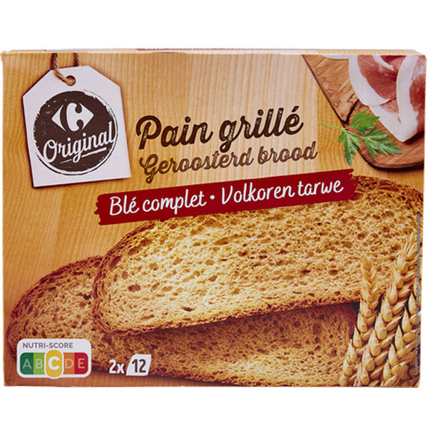 Carrefour Whole Wheat Toast Slices  - 500 G