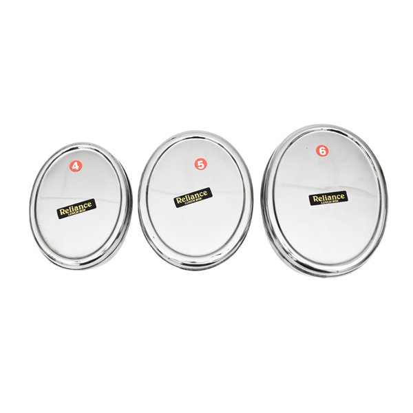 Stainless Steel Nested Oval Snack Dabba - Set Of 3