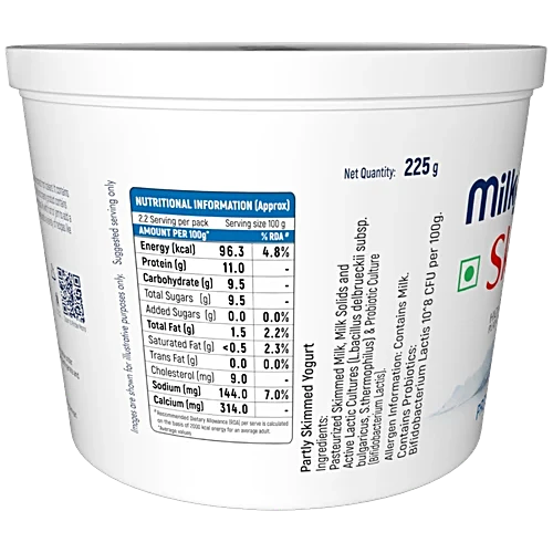 Milky Mist Skyr High Protein Plain Yogurt -225 g