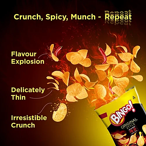 Bingo Original Style Korean Style Hot & Spicy Potato Chips - 90 g
