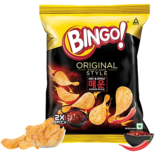 Bingo Original Style Korean Style Hot & Spicy Potato Chips - 90 g