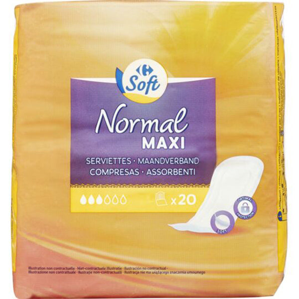 Carrefour Maxi Absorption Normal Pads  - 20Pc
