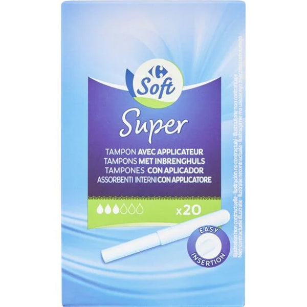 Carrefour Gentle Super Tampons Applicator  - 20Pc