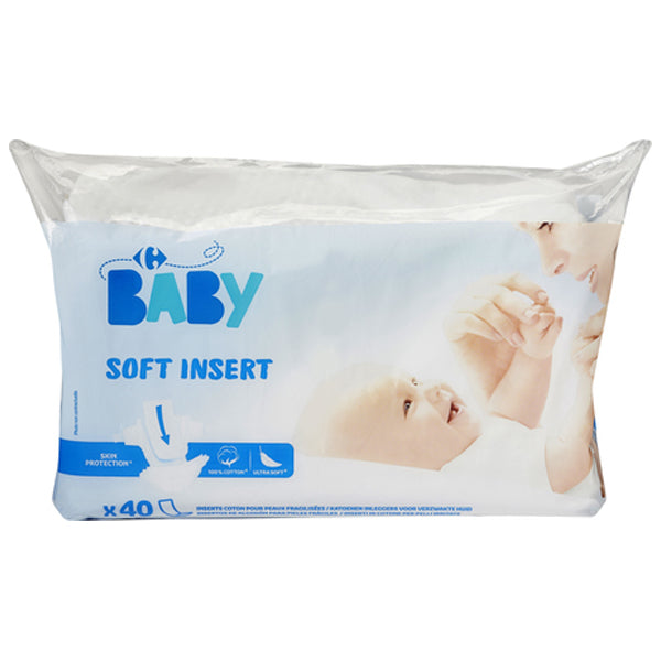 Carrefour Baby Diaper Inserts  - 40Pc