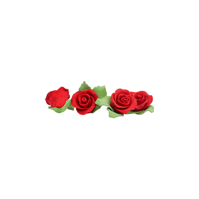 Redman Gumpaste Flower- Red Mkkd 28Pcs  - X4Cm