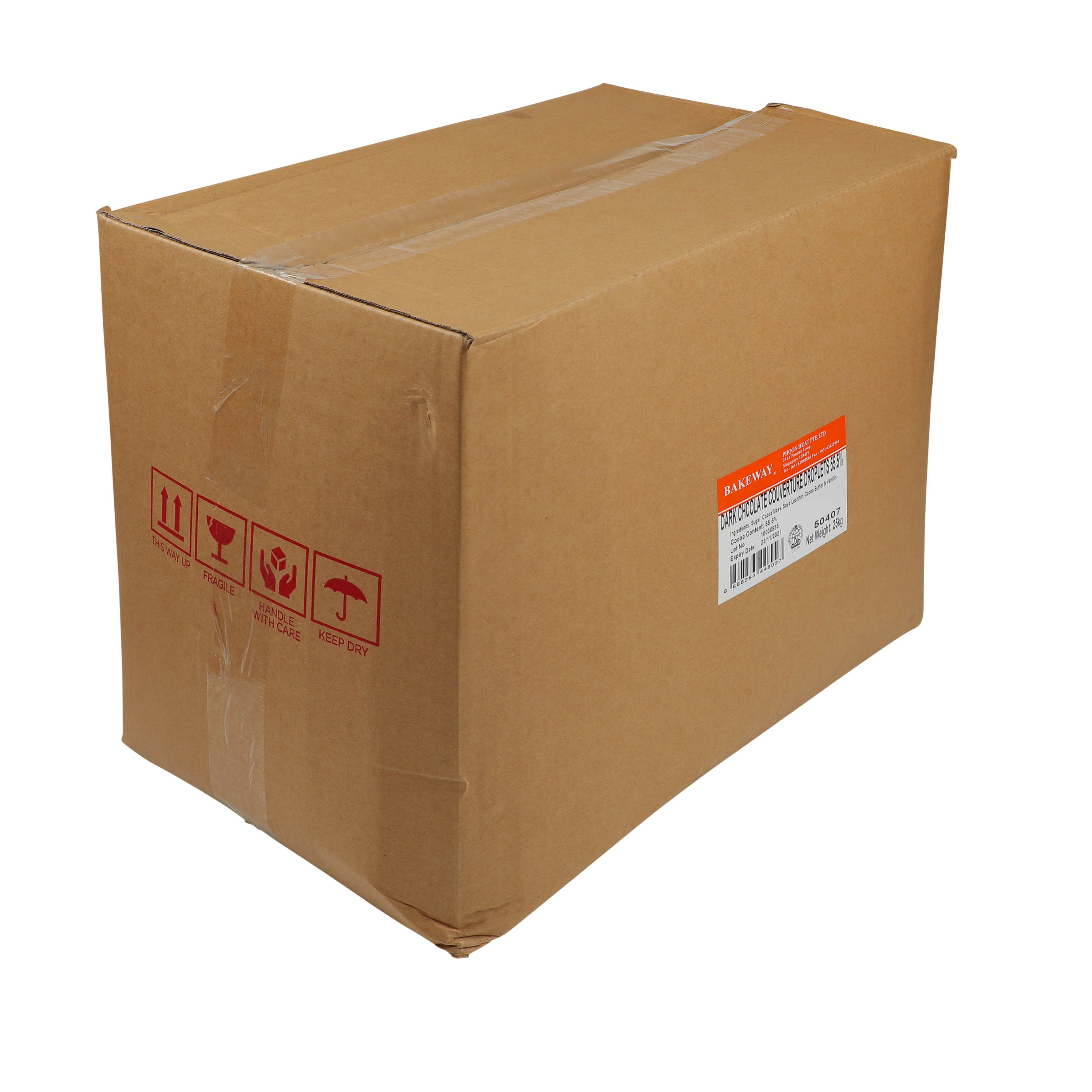 Bakeway Dark Chocolate Couverture Droplets 55.5% - 25 Kg