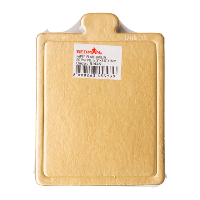 Redman Paper Plate (Gold Matte) 9X7.6Cm  - 5 Pc