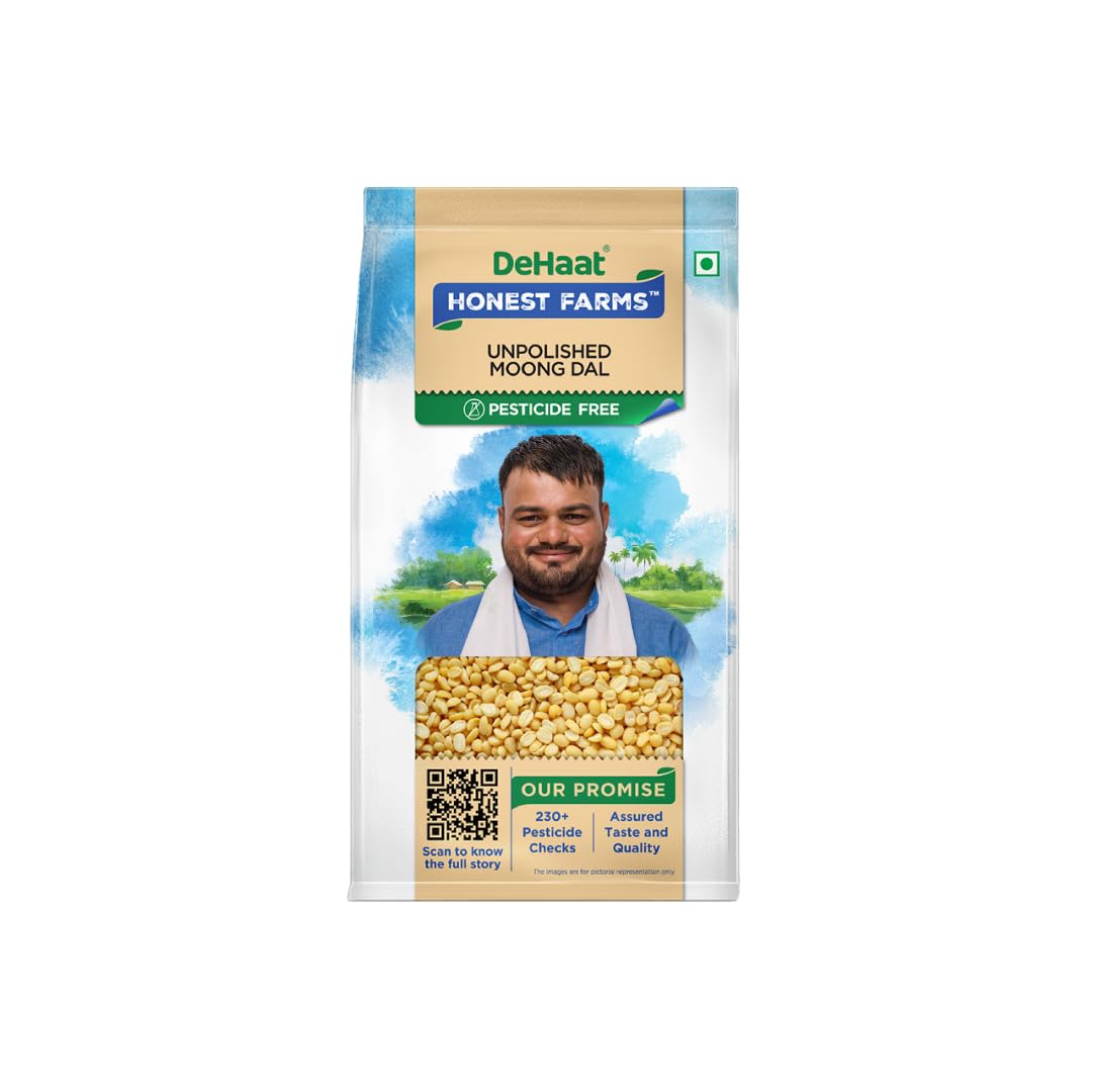 DeHaat Honest Farms Pesticide Free Unpolished Yellow Moong Dal - 500 g