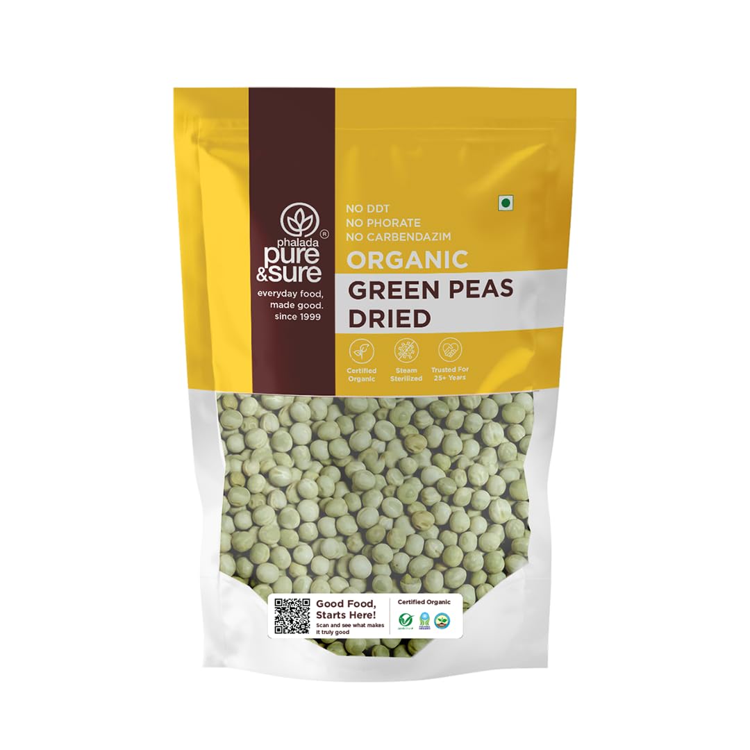 Phalada Pure & Sure Organic Green Peas (Matar) Dry - 500 g