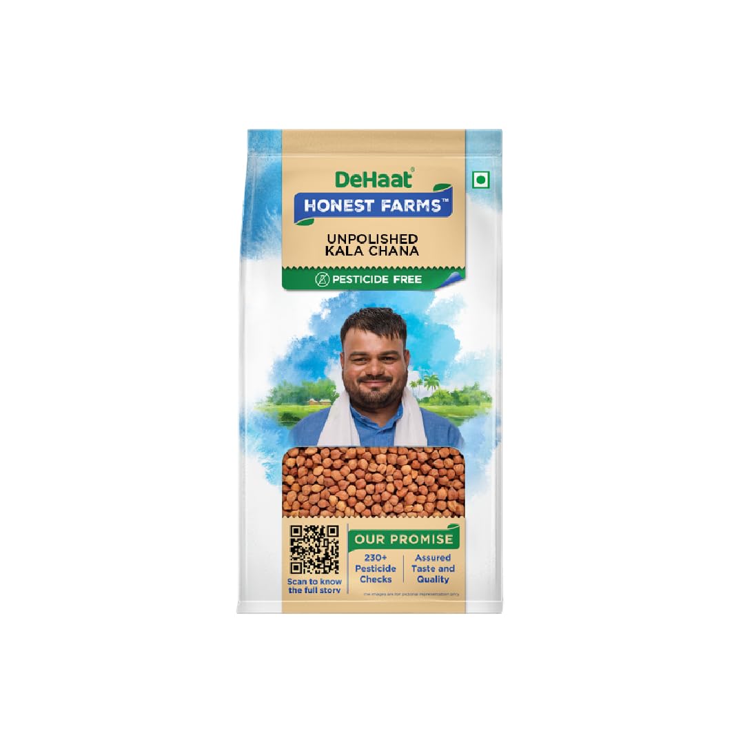 DeHaat Honest Farms Pesticide Free Unpolished Kala Chana - 500 g