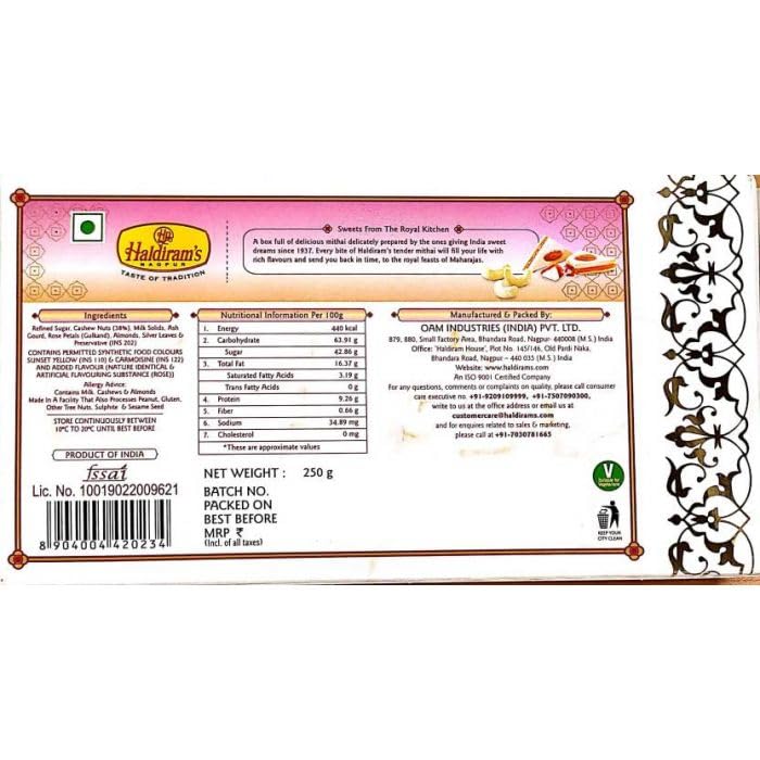 Haldiram's Fresh Kaju Sangam Burfee (Festive Special) - 250 g