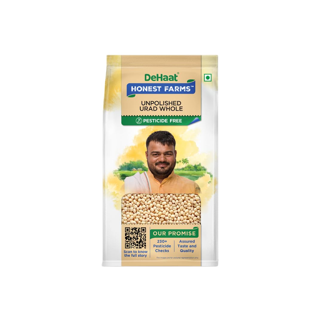 DeHaat Honest Farms Pesticide Free Unpolished Urid Whole - 500 g