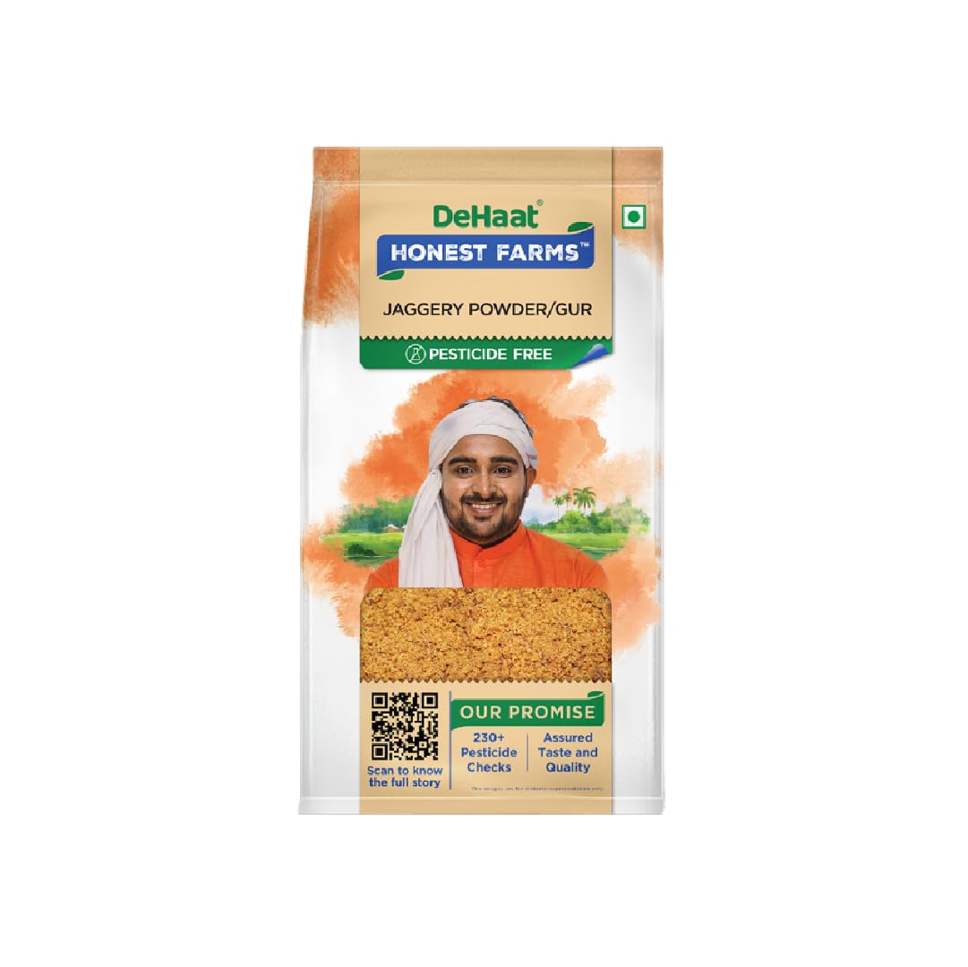DeHaat Honest Farms Pesticide Free Jaggery Powder (Gur) - 400 g