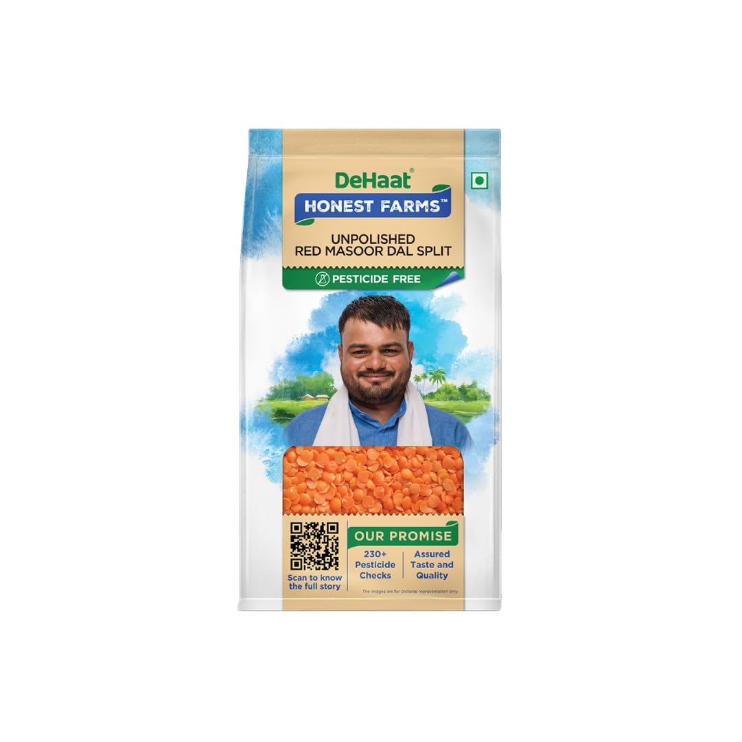 DeHaat Honest Farms Pesticide Free Unpolished Red Masoor Dal Split - 500 g
