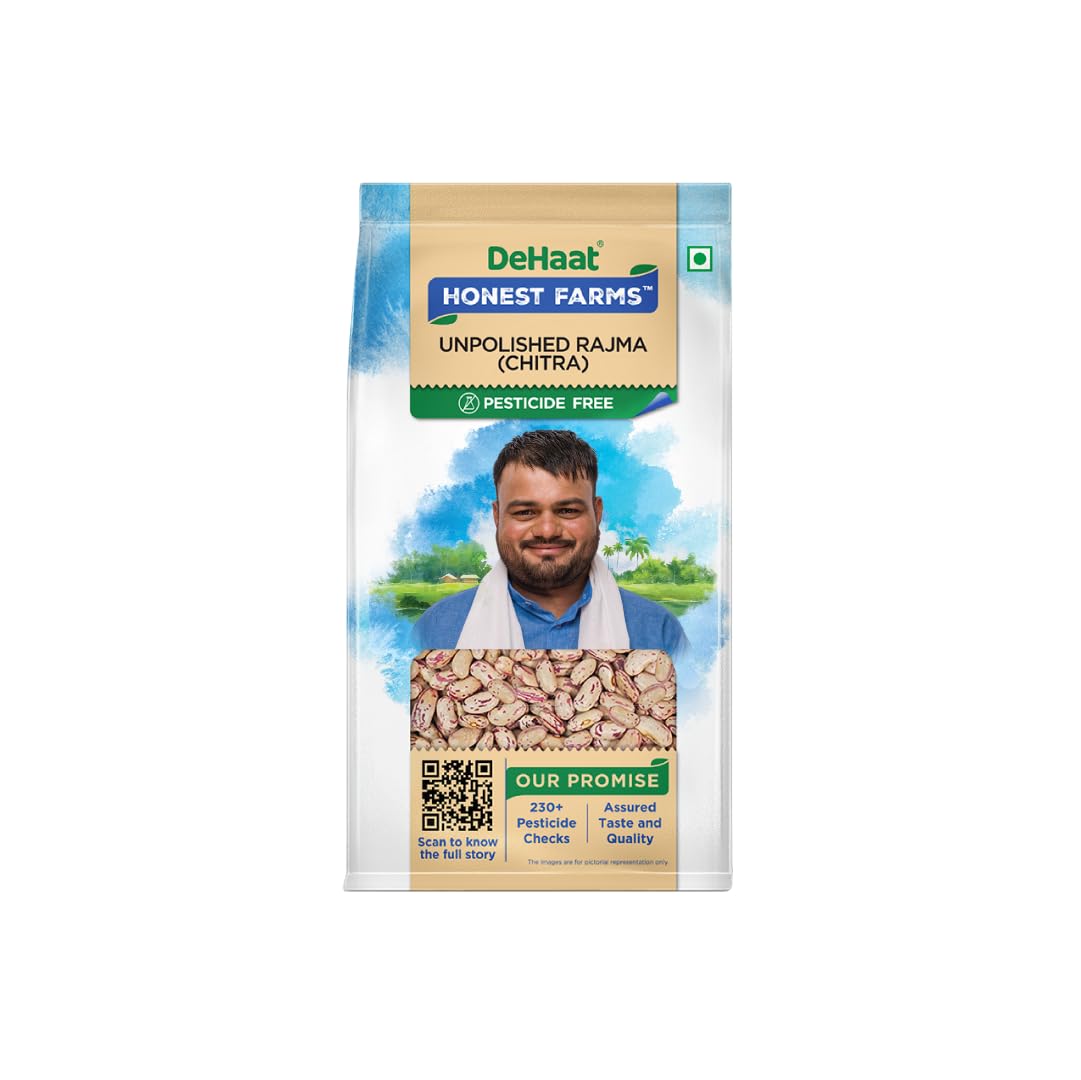 DeHaat Honest Farms Pesticide Free Unpolished Rajma (Chitra) - 500 g