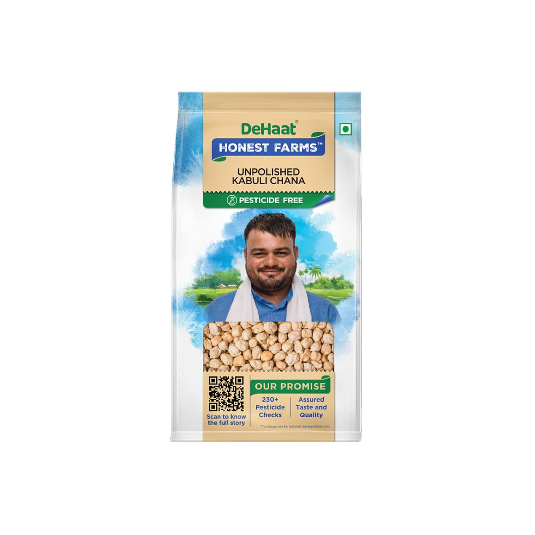 Dehaat Honest Farms Pesticide Free Unpolished Kabuli Channa - 500 g