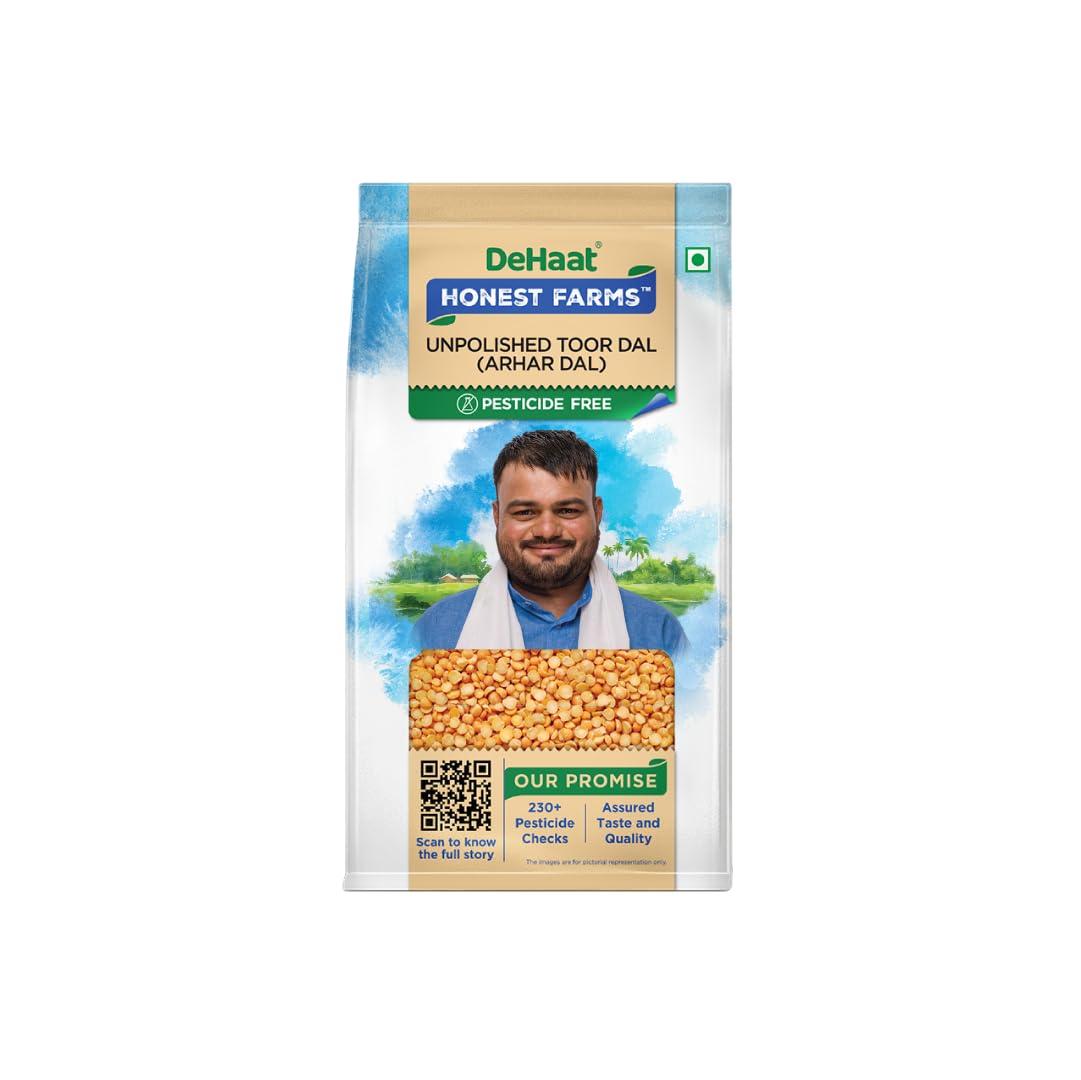 DeHaat Honest Farms Pesticide Free Unpolished Toor Dal (Arhar Dal) - 500 g