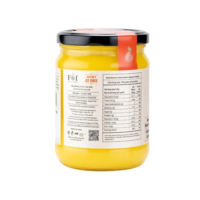 Faith Foods Premium A2 Gir Cow Ghee - 500 ml