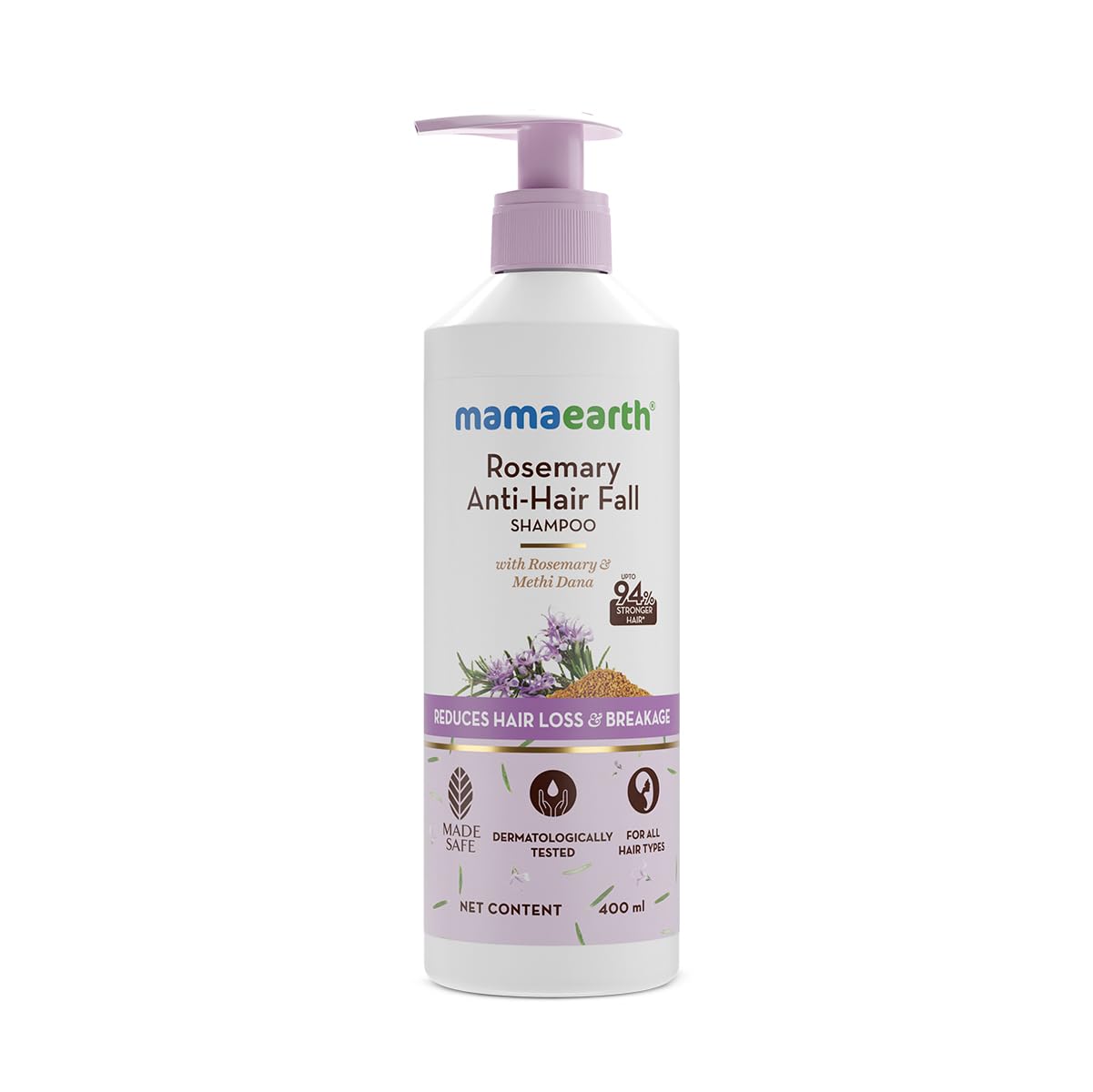 Mamaearth Rosemary & Methi Anti Hair Fall Shampoo (Certified ORGANIC) - 400 ml