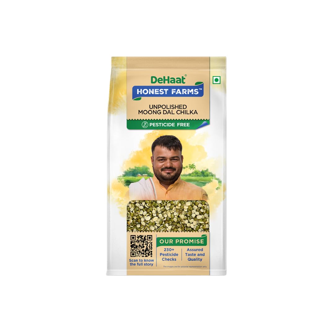 DeHaat Honest Farms Pesticide Free Unpolished Moong Dal Chilka - 500 g