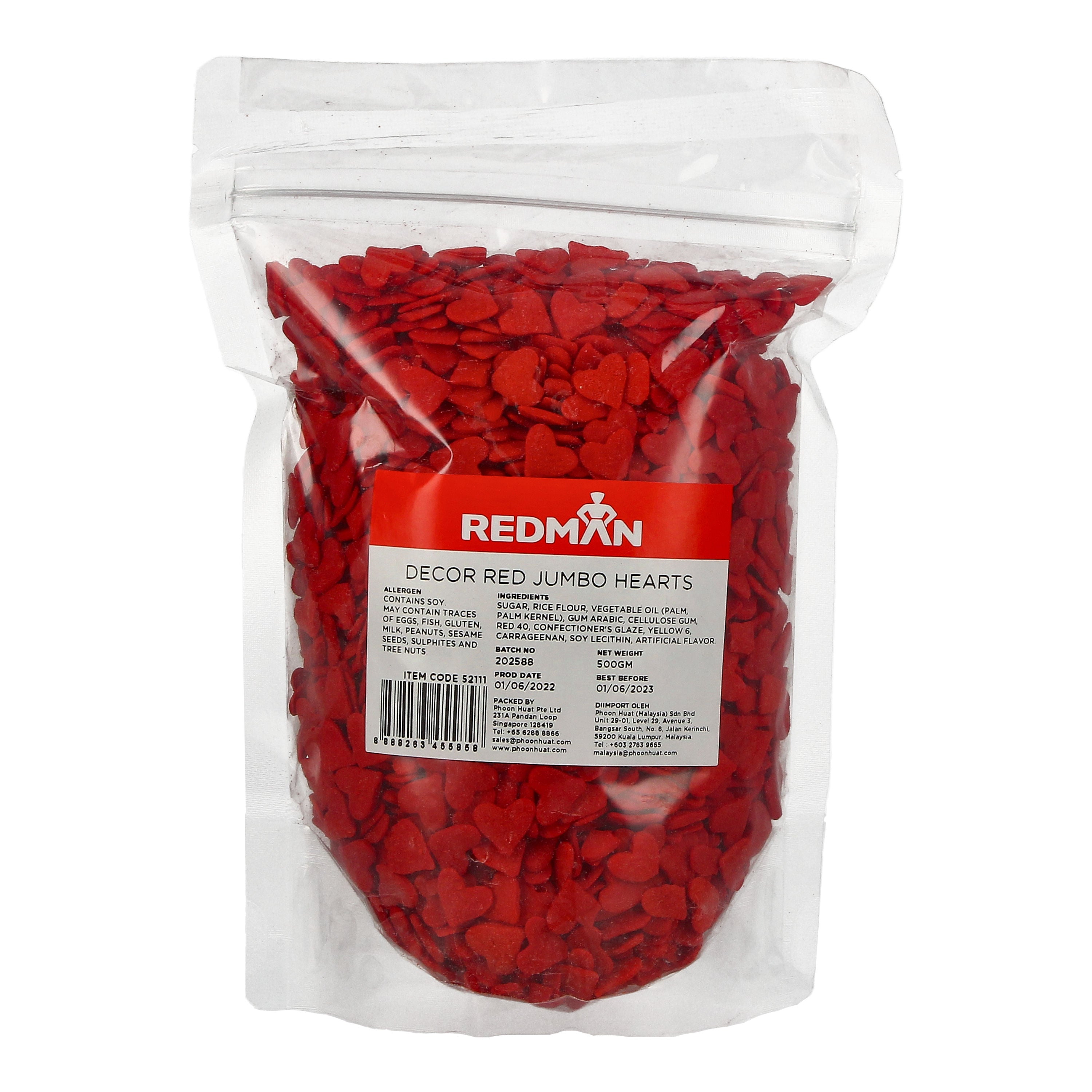 Redman Red Jumbo Hearts Décor-  500 G