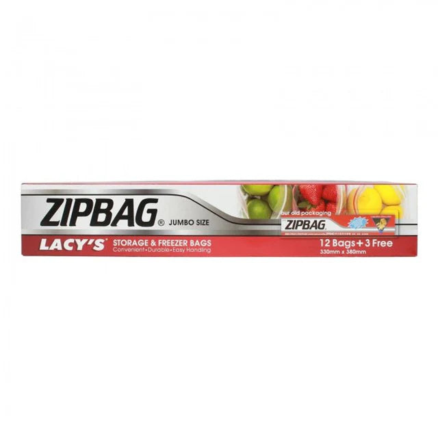 Lacy'S Zipbag Jumbo Size - 330Mmx380Mm (Boxx12Pc + 3Pc Free)