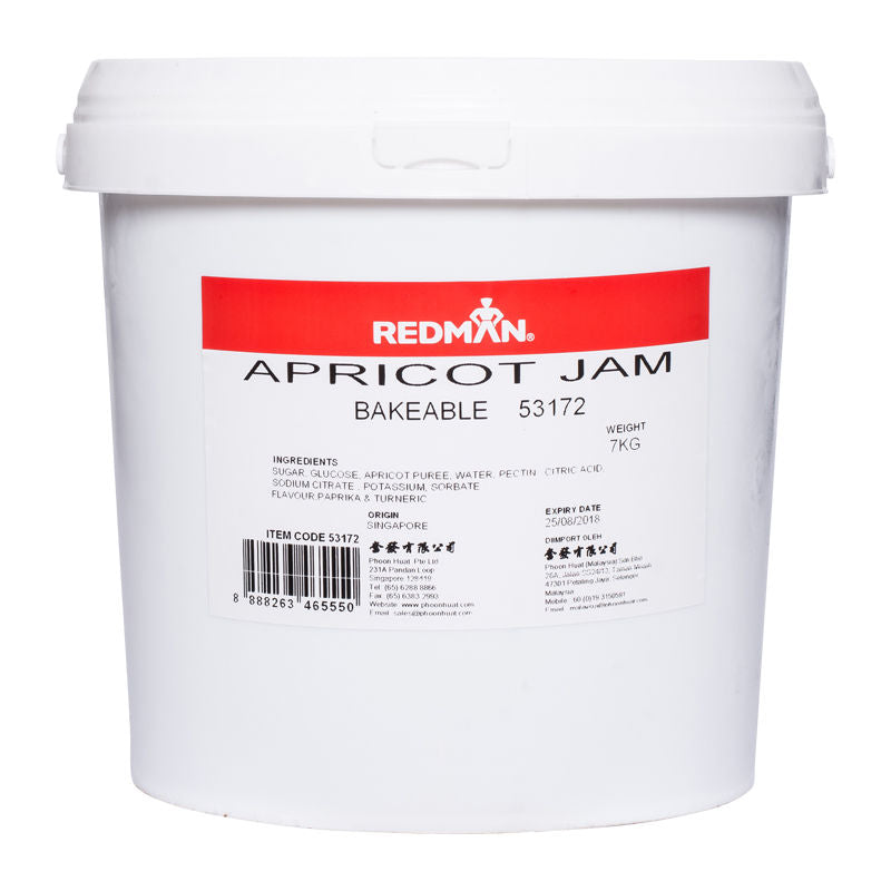 Redman Apricot Bakeable Jam  -  7Kg