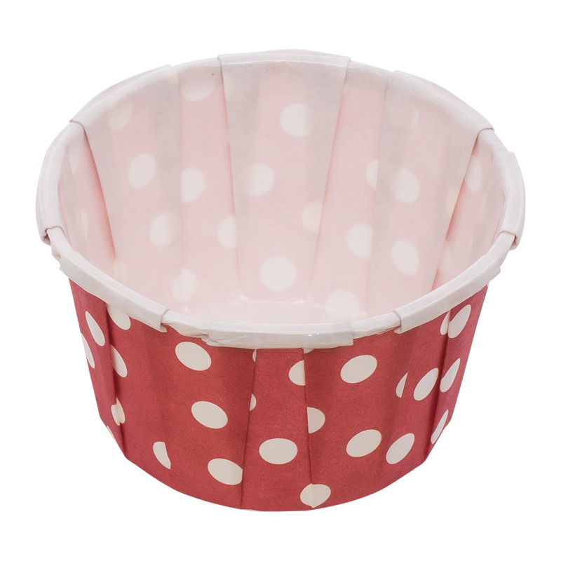 Redman Souffle Baking Case Polka Dot Red 38X28Mm - 100 Pc