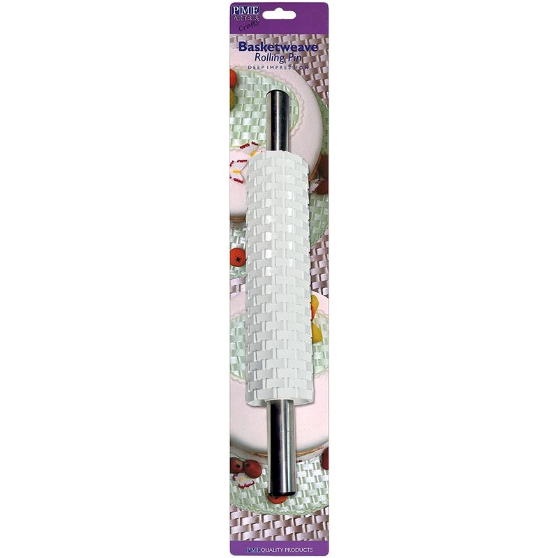 Pme 10 Basketweave Rolling Pin W Handle  - 1 Pc