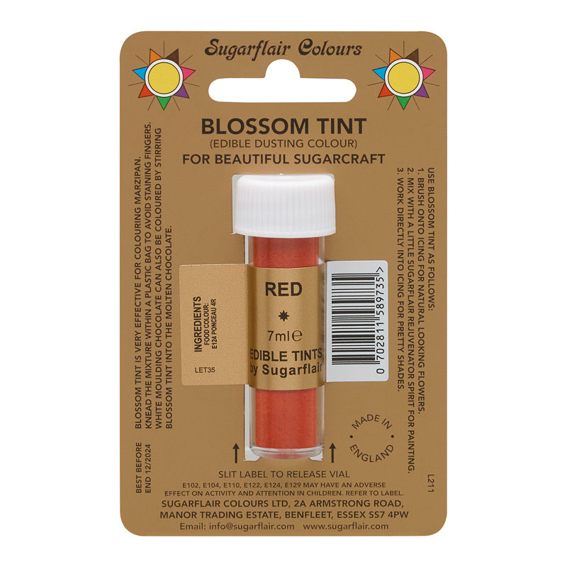 Sugarflair Tint Color Dusting Powder - Red D116  -  7Ml
