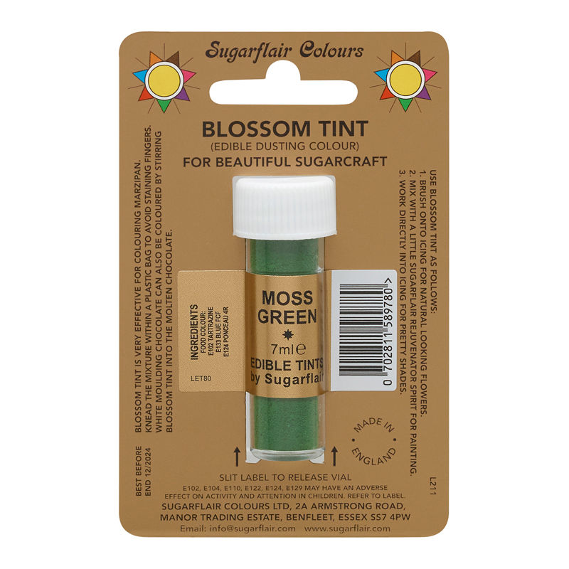 Sugarflair Tint Color Dusting Powder - Moss Green D121  -  7Ml