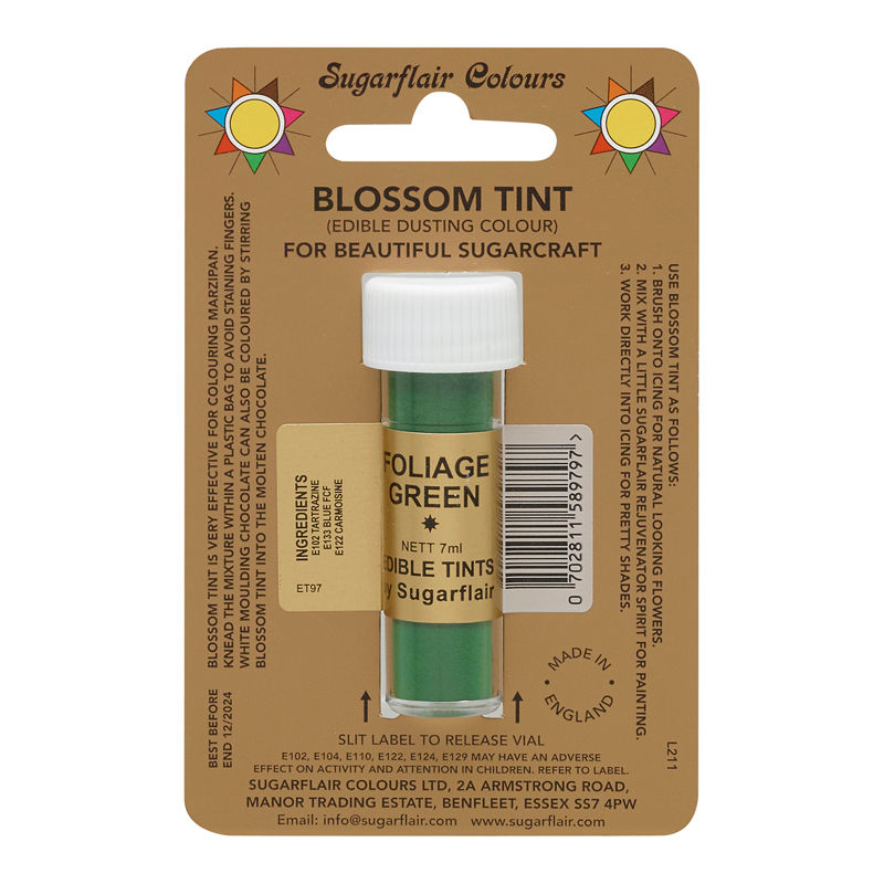 Sugarflair Tint Color Dusting Powder- Foliage Green D122  -  7Ml