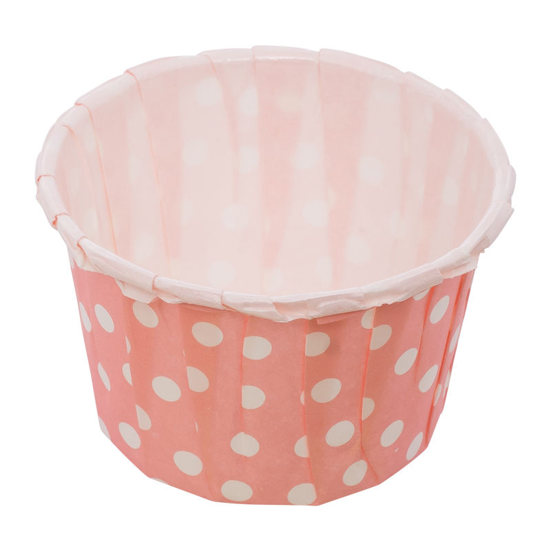 Redman Souffle Baking Case Polka Dot Pink 44X35Mm - 100 Pc