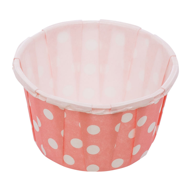 Redman Souffle Baking Case Polka Dot Pink 38X28Mm - 100 Pc