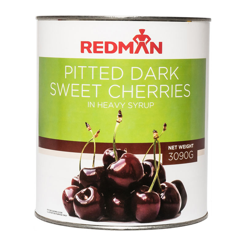 Redman Dark Sweet Cherries Pitted In Syrup  - 090 G