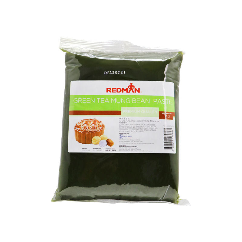 Redman Mooncake Paste Green Tea Mung Bean  -  1Kg