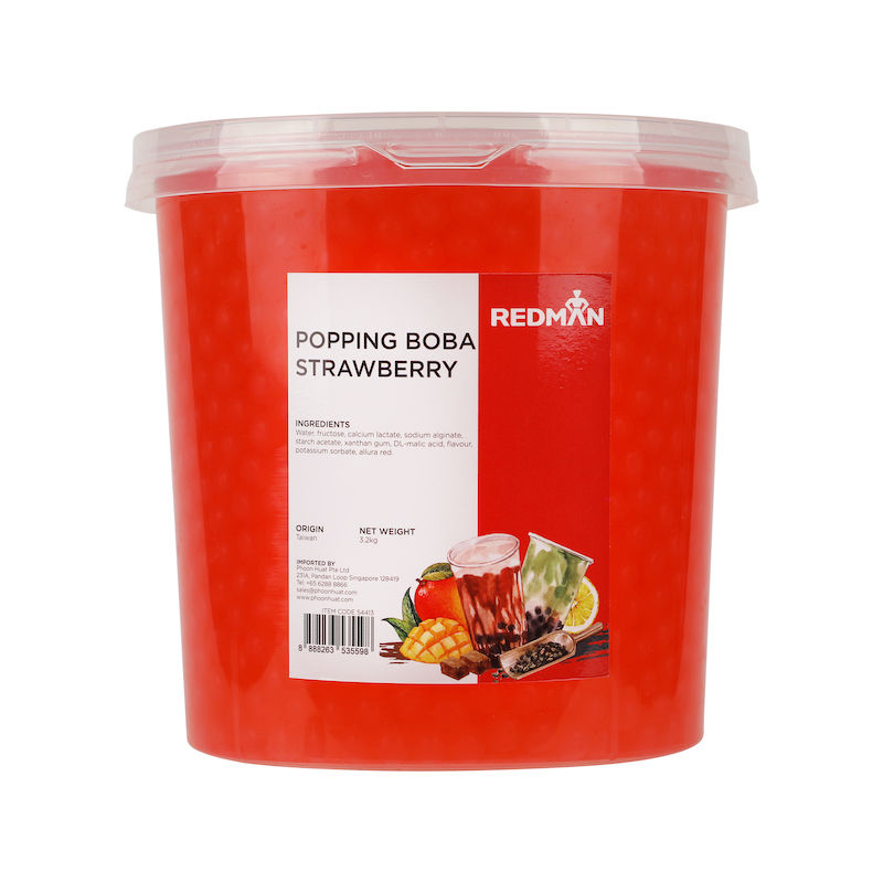 Redman Popping Boba Strawberry - 3.2 Kg