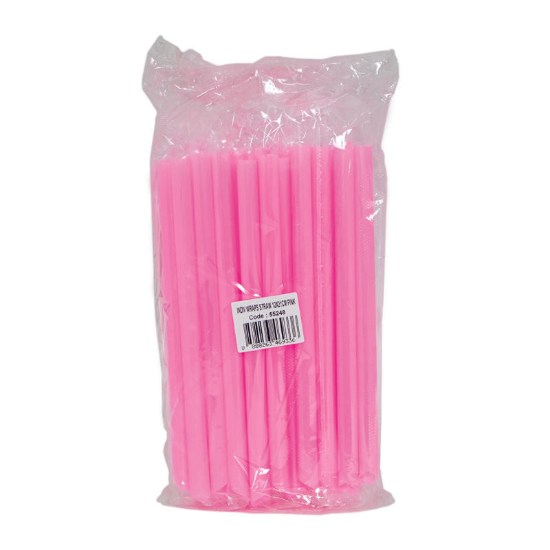 Redman Single Wrapped Straw 12X21Cm  - Pink