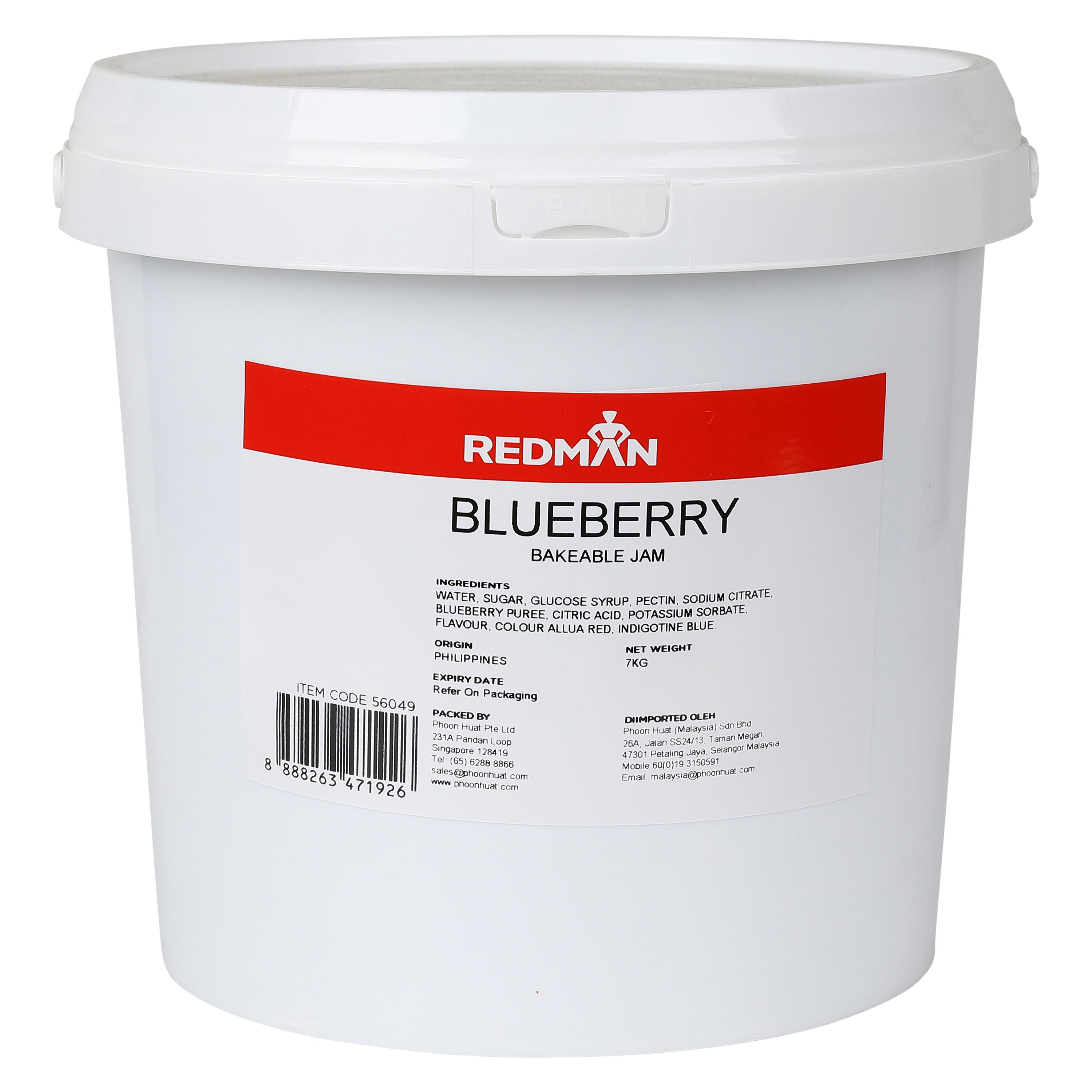 Redman Blueberry Bakeable Jam - 7 Kg