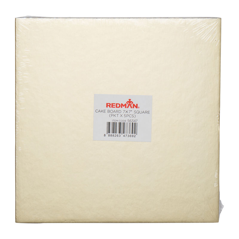 Redman Cakeboard 7" Square/Gold  - 5Pcs