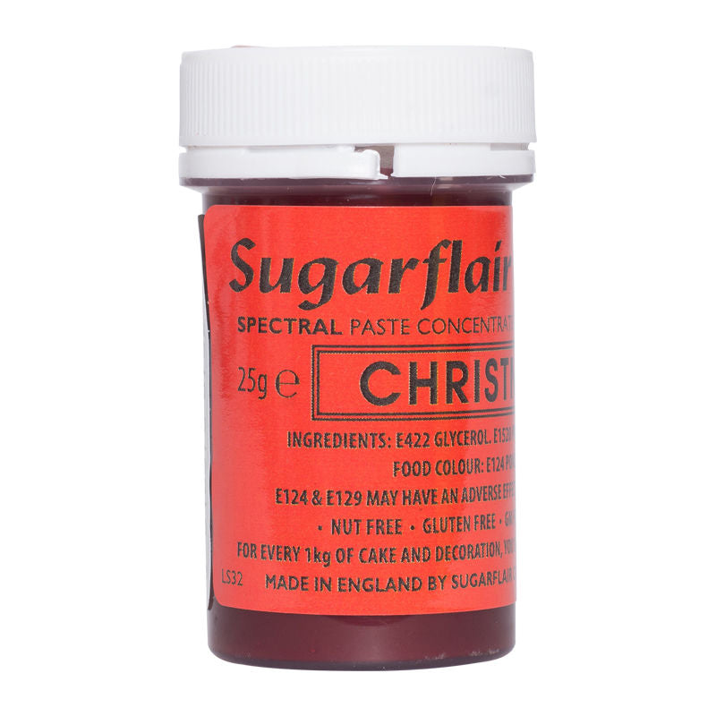Sugarflair Color Concentrated Paste - Xmas Red A114  -  25 G