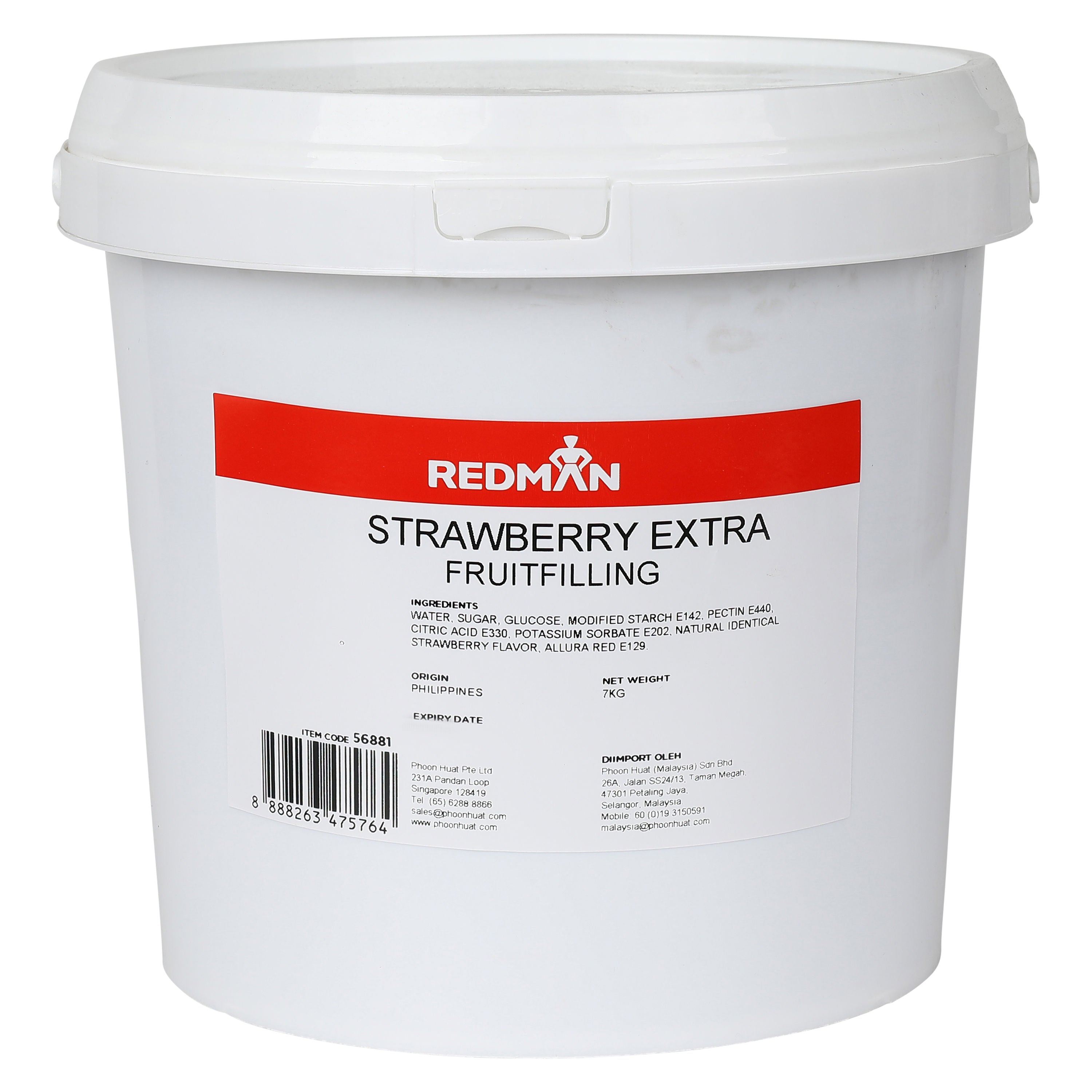 Redman Strawberry Fruit Filling - 7 Kg
