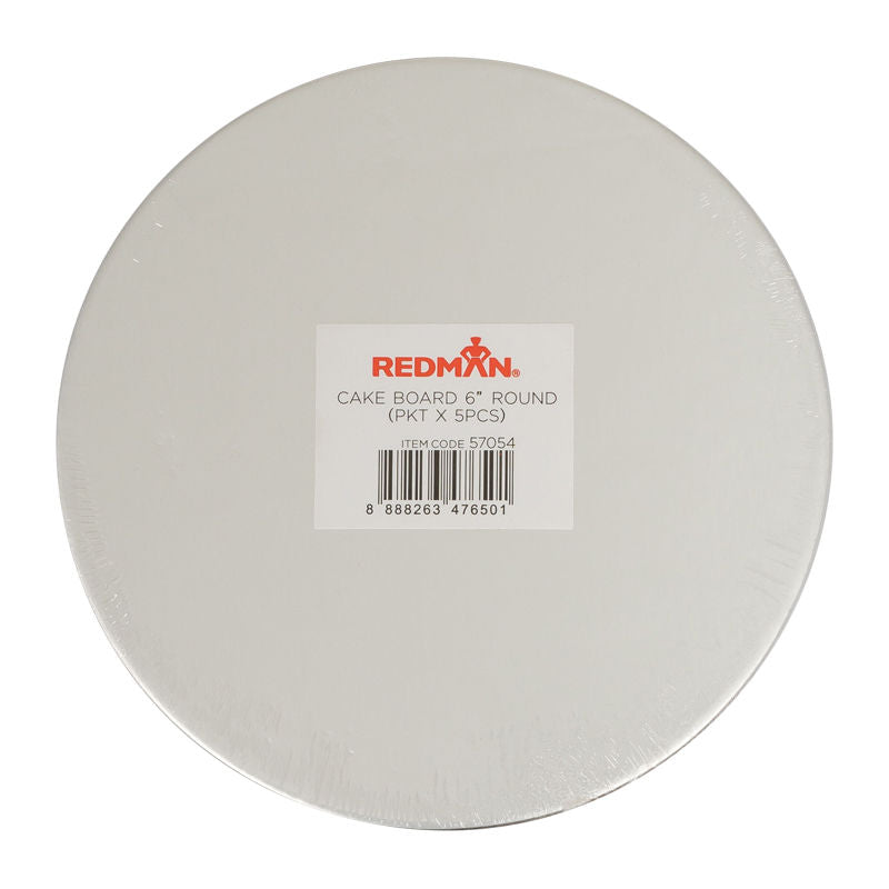 Redman Cakeboard 6" Round Silver  - 5Pcs