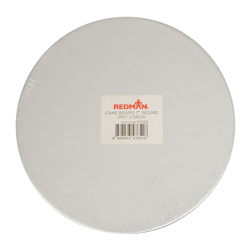 Redman Cakeboard 7" Round Silver  - 5Pcs