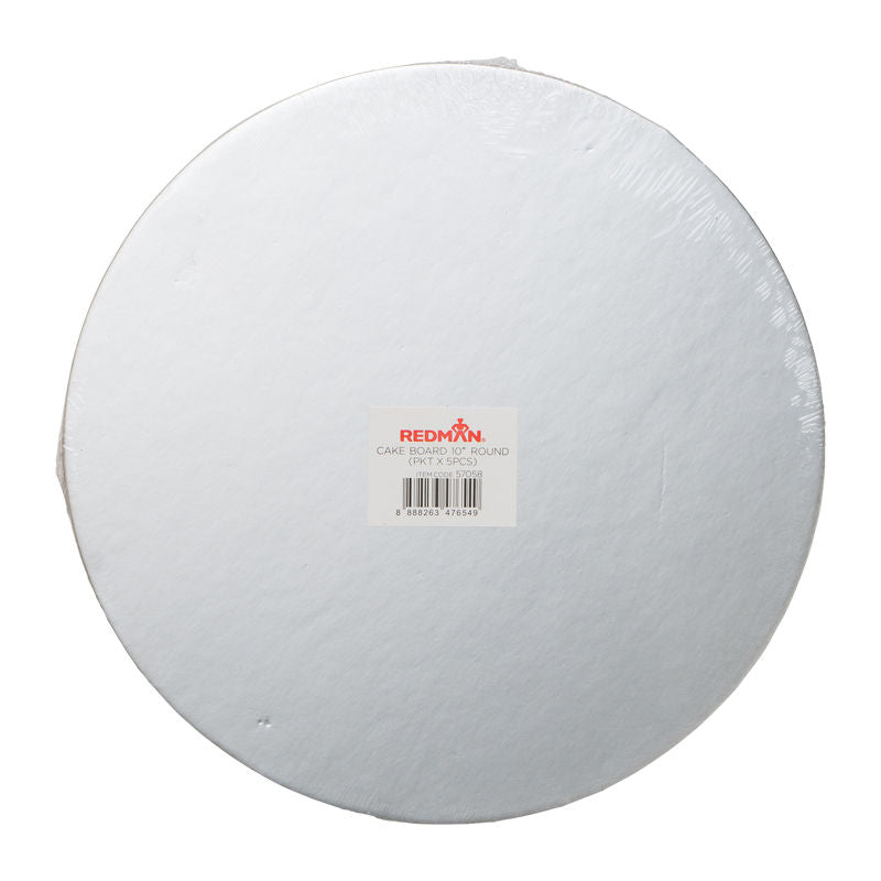 Redman Cake Board Round Silver 10"  - 5Pcs