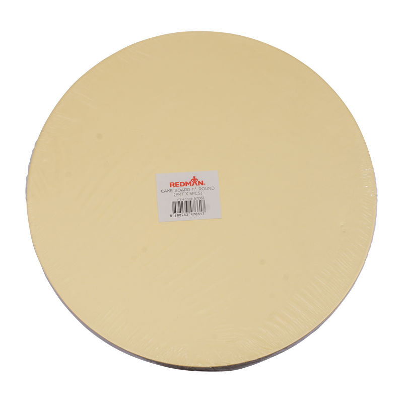 Redman Cake Board 11" Round Gold  - 5Pcs