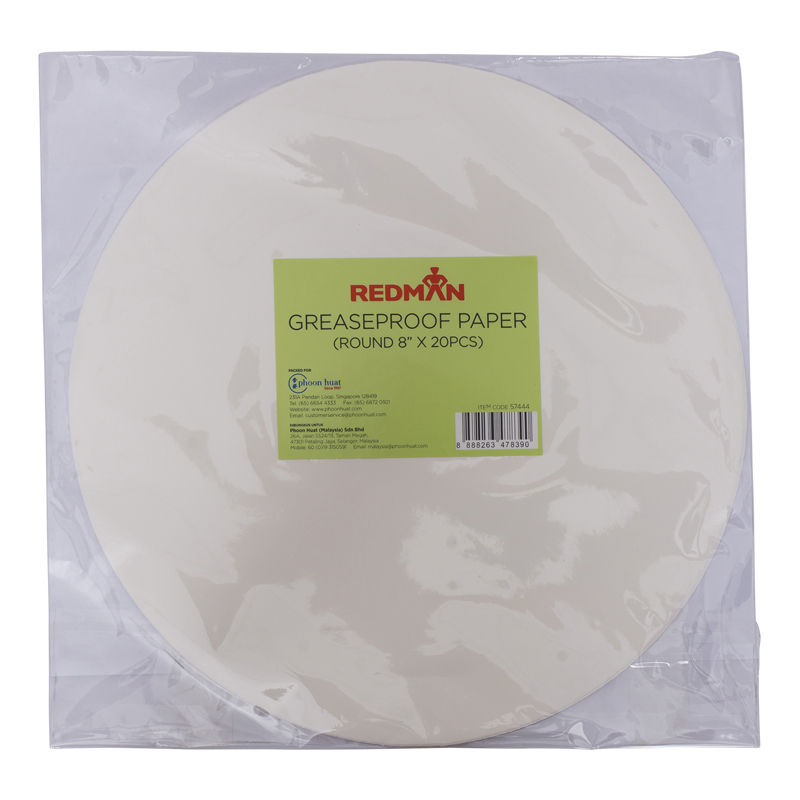 Redman Greaseproof Paper Round 8"  - 20Pc