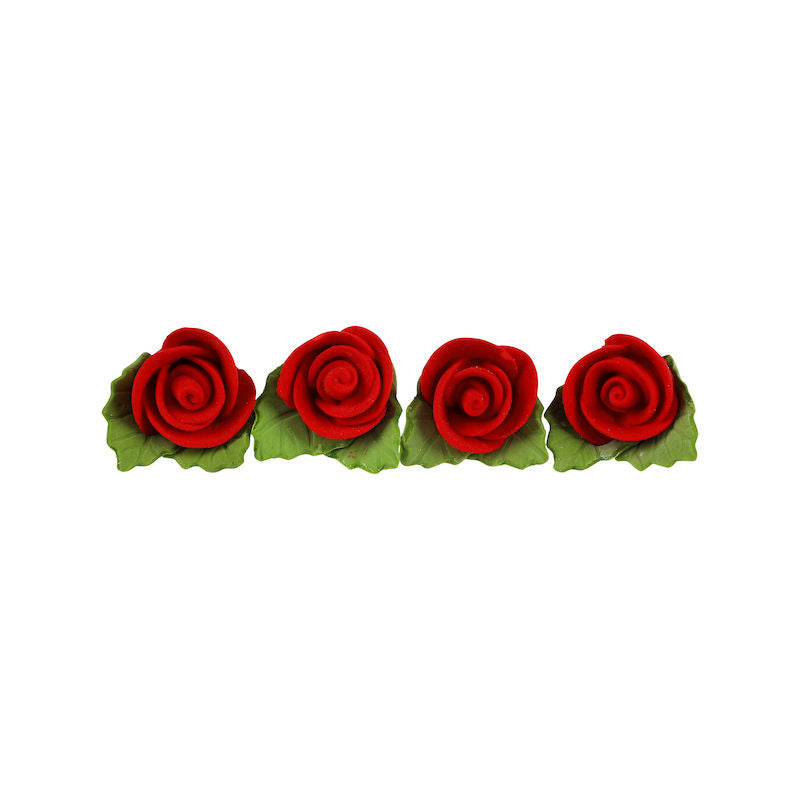 Redman Gum Paste Flower Rose Red 12Pcs 2.5X2.5Cm - 12 Pc