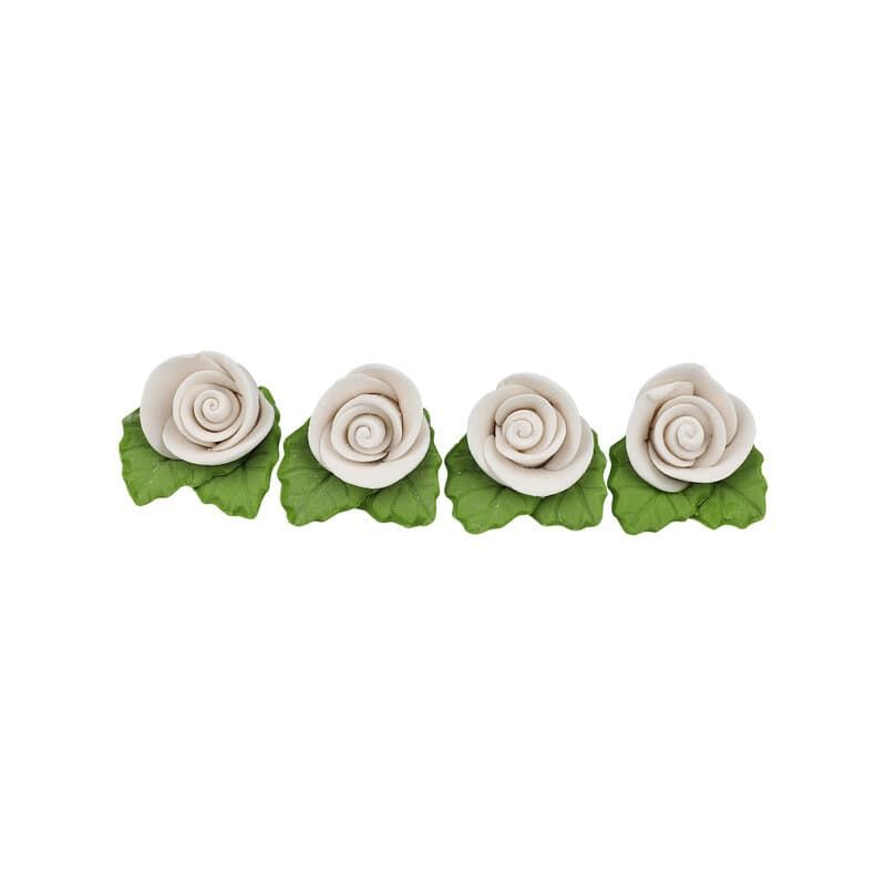 Redman Gum Paste Flower Rose White 12Pcs 2.5X2.5Cm - 12 Pc